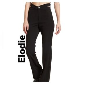 Elodie Black K Sexy Side Cut Out Waist Flare Leg Pant Sz XL. Date Night Clubbing
